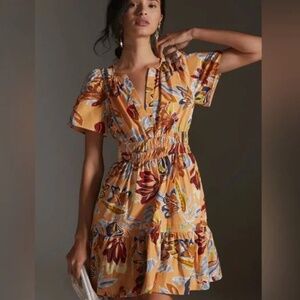 Anthropologie Somerset Mini Dress in Orange